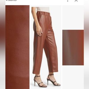 NWT Blank NYC faux leather elastic waist wide led crop pant size M